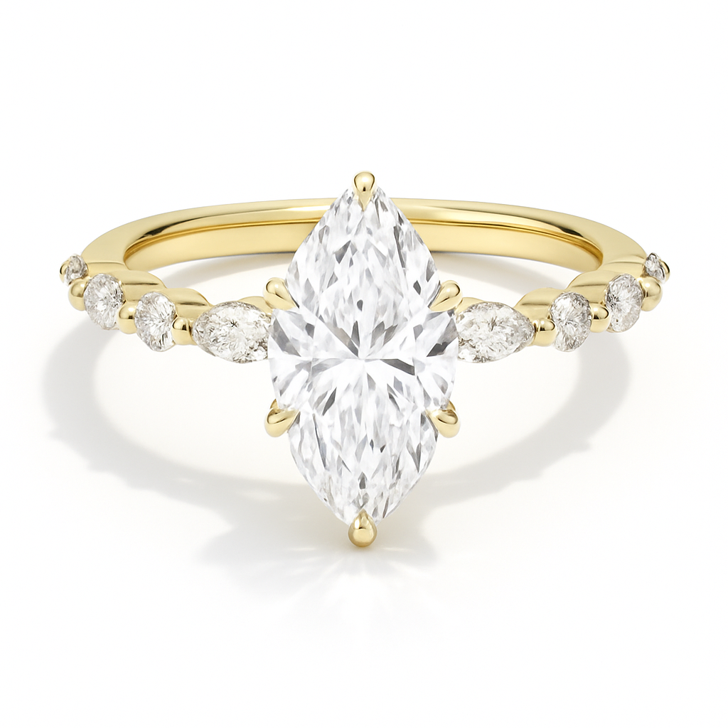 Marija-Marquise Verlobungsring mit Laborgezüchteten Diamant