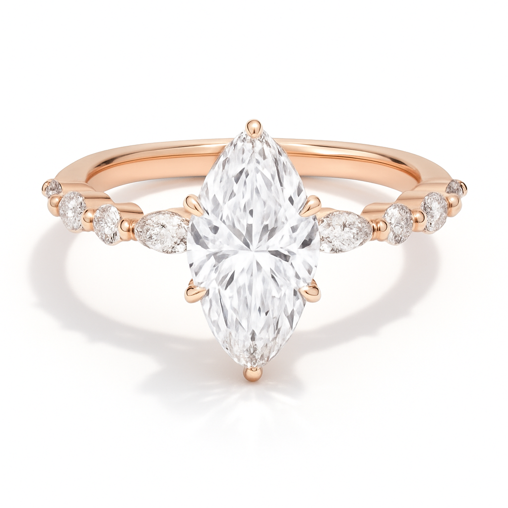 Marija-Marquise Verlobungsring mit Laborgezüchteten Diamant