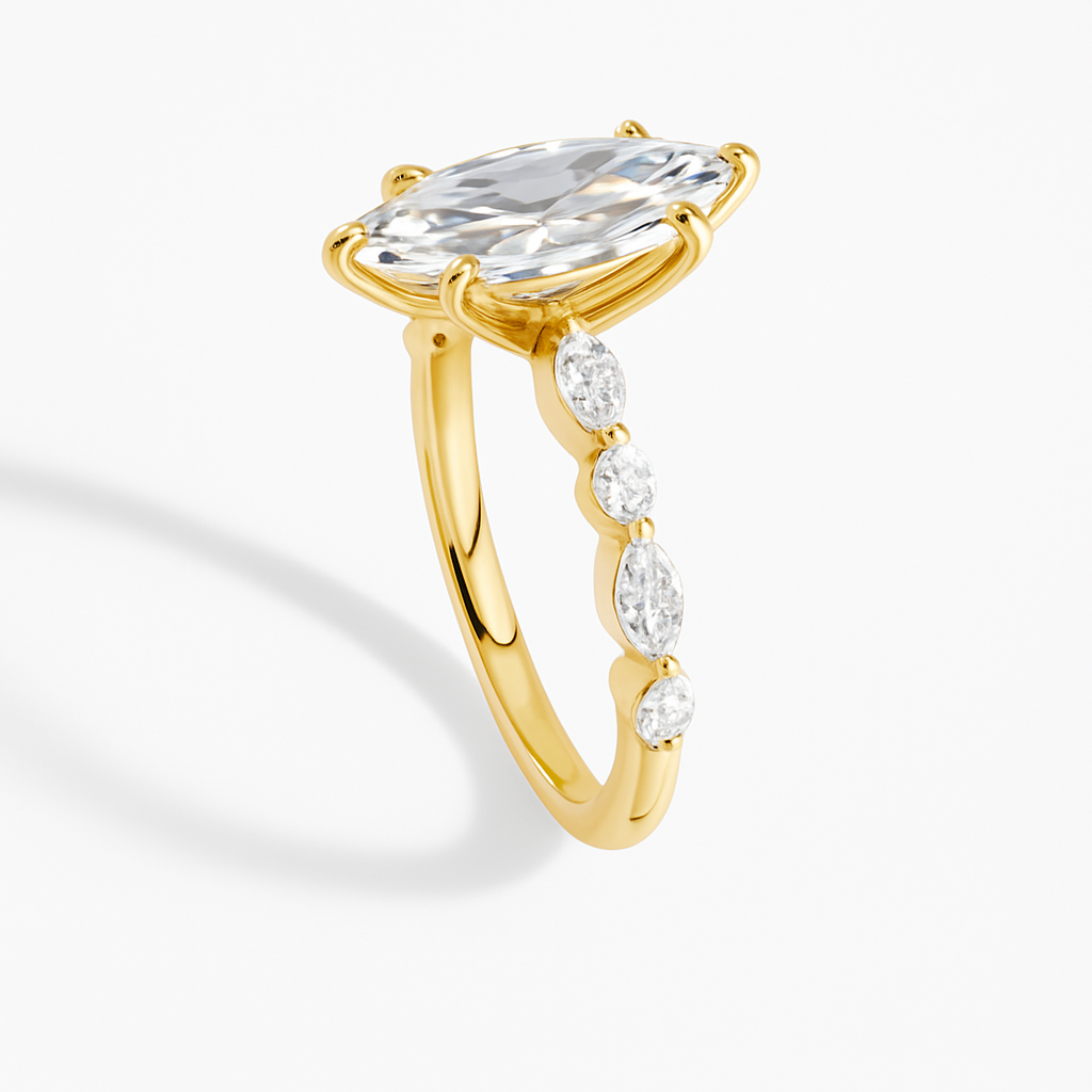 Marija-Marquise Verlobungsring mit Laborgezüchteten Diamant