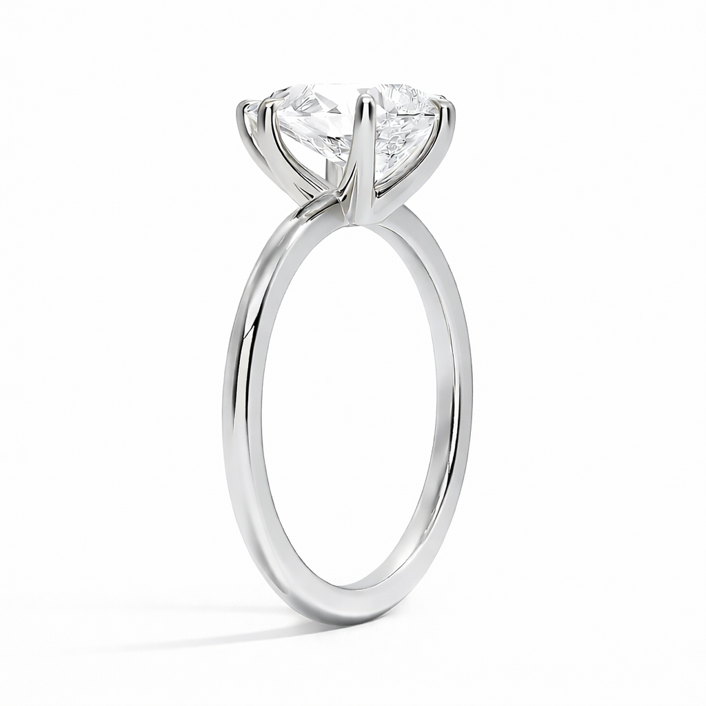 Kate - Tropfen Solitär Verlobungsring aus 14k Weißgold mit einem funkelnden, laborgezüchteten Diamanten - handgefertigt & nachhaltig - Labgrownlove 