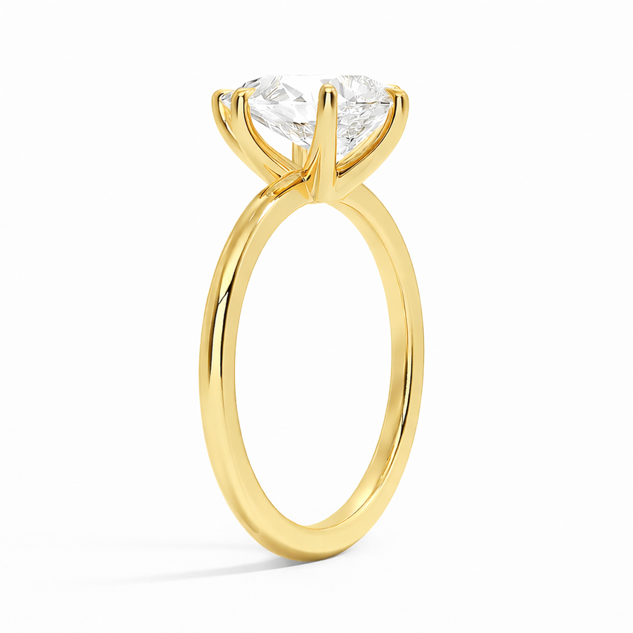 Seitenansicht: Verlobungsring aus 14 Karat Gelbgold mit Labordiamant