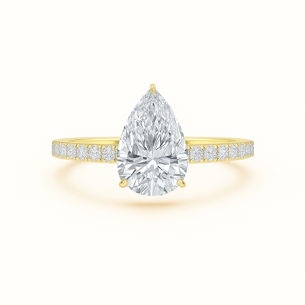 Abby Verlobungsring – Pear Cut Lab grown Diamant | 14K Gold & Platin Ringe Engagement Ring Labgrownlove Handgefertigt
