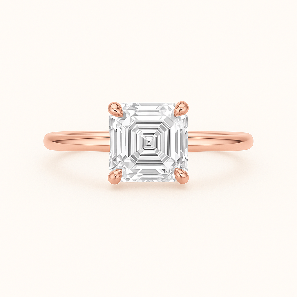 „Clara“ Solitär Asscher Lab grown Diamant Ringe Lab Diamond Labgrownlove Handgefertigt Jetzt einkaufen rose gold