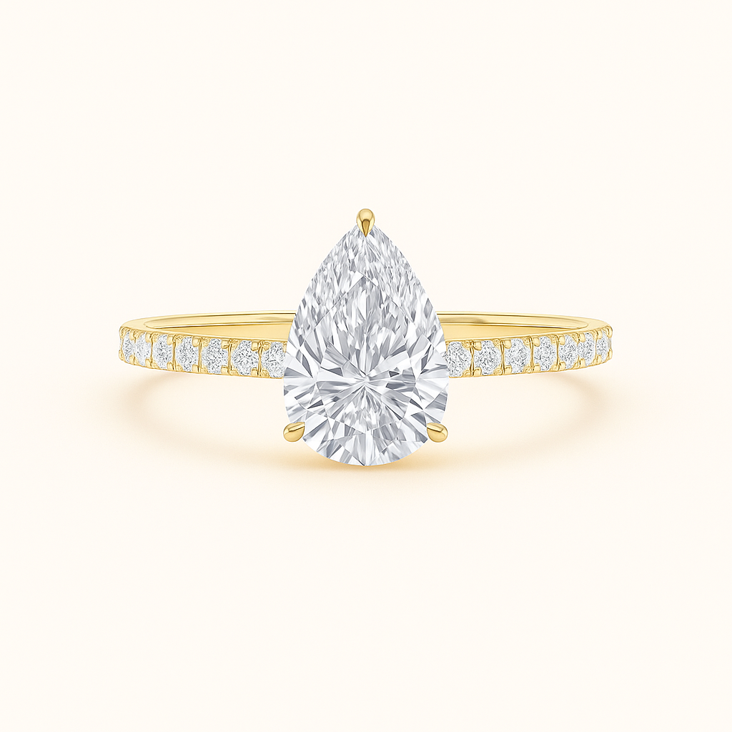 Inna Verlobungsring – Tropfen (Pear Cut) Lab grown Diamant in Gold & Platin Ringe Lab Diamond Labgrownlove
