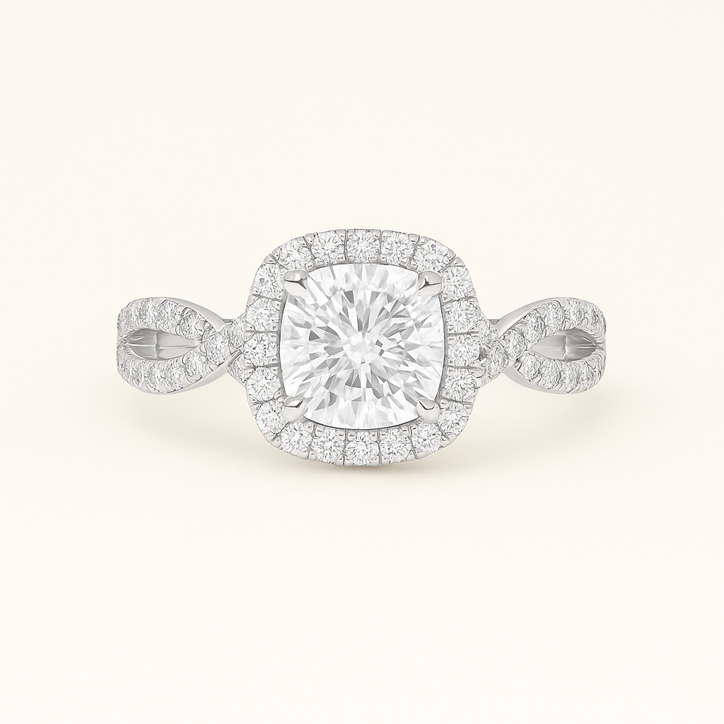 „Luna“ Halo Princess Lab grown Diamant Verlobungsring Ringe Lab Diamond Labgrownlove Handgefertigt Jetzt einkaufen