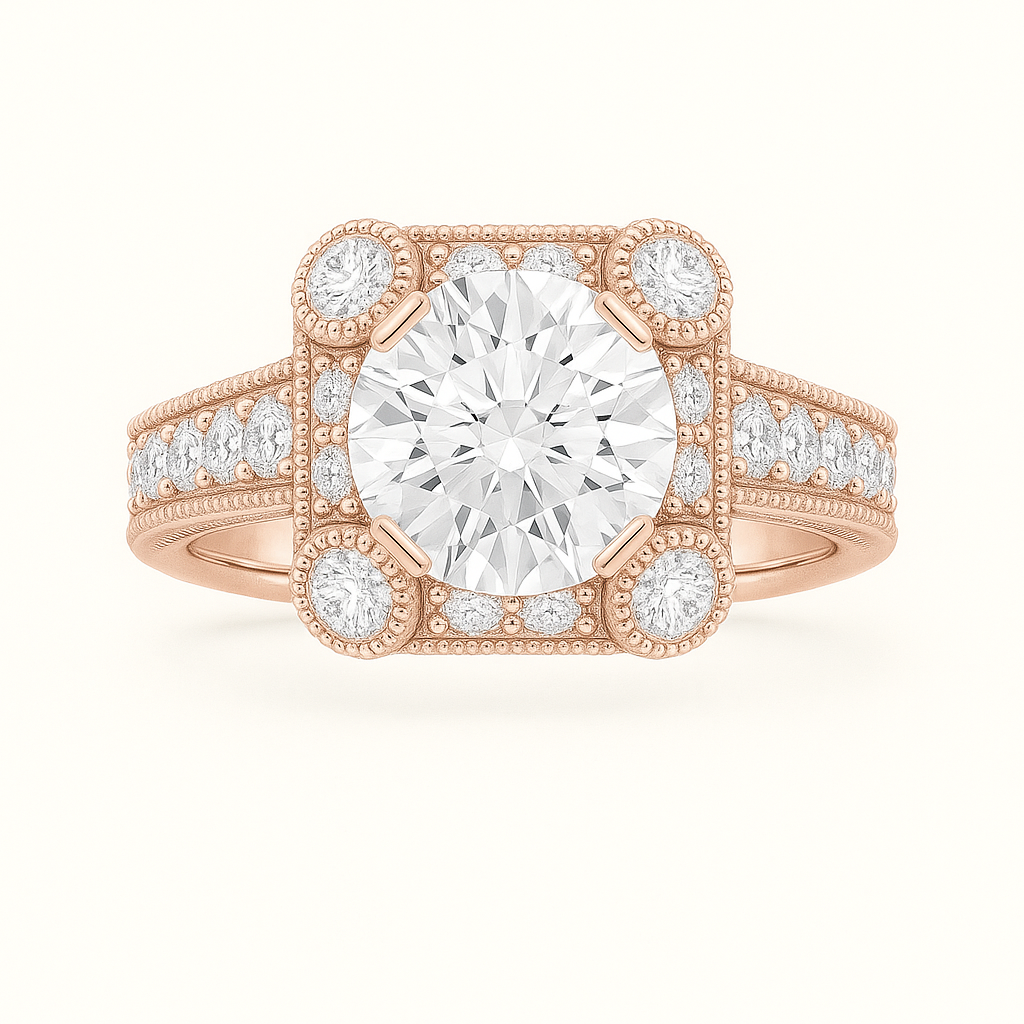 „Pina“ Halo Brilliant Lab grown Diamant Verlobungsring Ringe Lab Diamond Labgrownlove Handgefertigt Jetzt einkaufen