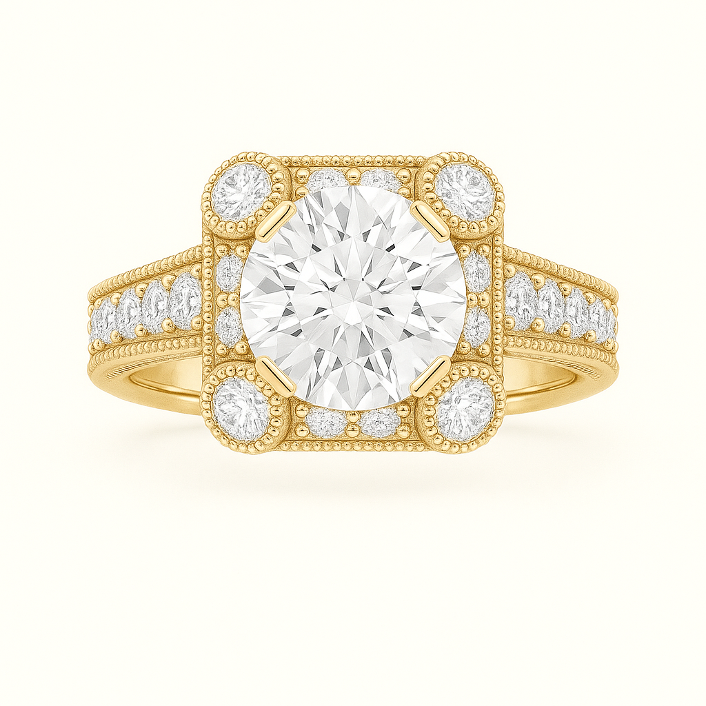 „Pina“ Halo Brilliant Lab grown Diamant Verlobungsring Ringe Lab Diamond Labgrownlove Handgefertigt Jetzt einkaufen