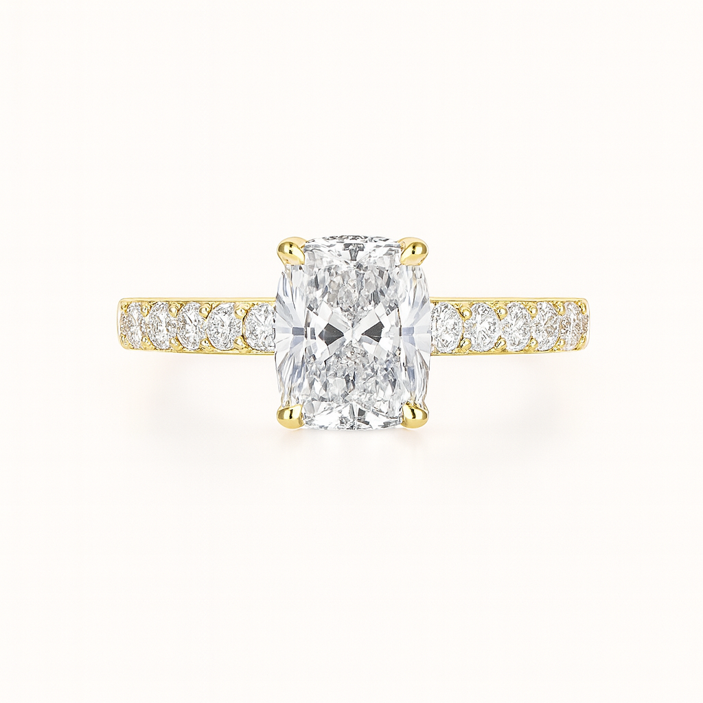 „Lori“ Eternity Kissen Lab grown Diamant Ringe Lab Diamond Labgrownlove Handgefertigt Jetzt einkaufen gelb gold