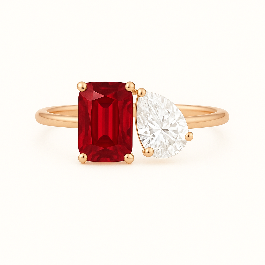 „Ruby“ Tropfen/ Cushion Lab grown Diamant Ringe Lab Diamond Labgrownlove Handgefertigt Jetzt einkaufen rose gold ring