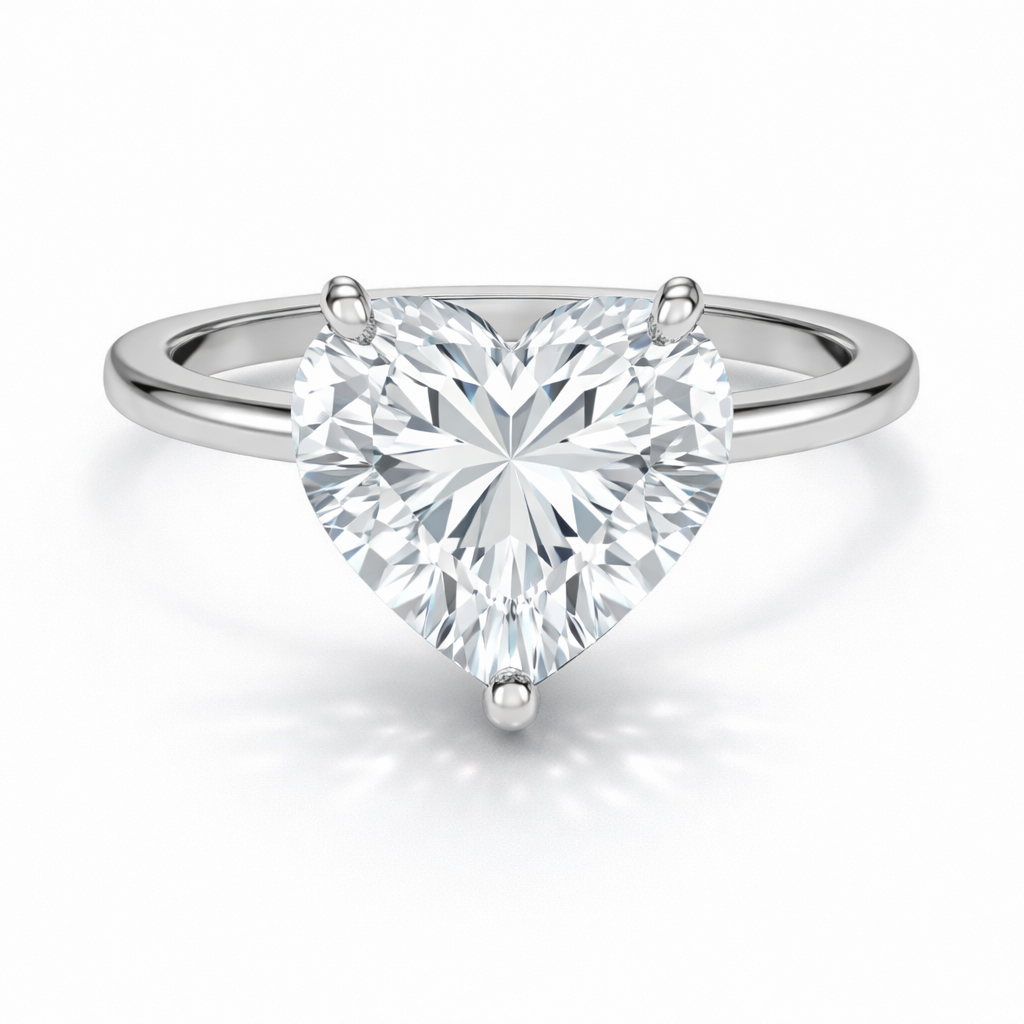 Lisa Herz Solitär Verlobungsring aus 14k Weißgold mit einem funkelnden, laborgezüchteten Diamanten – handgefertigt, nachhaltig, von Labgrownlove