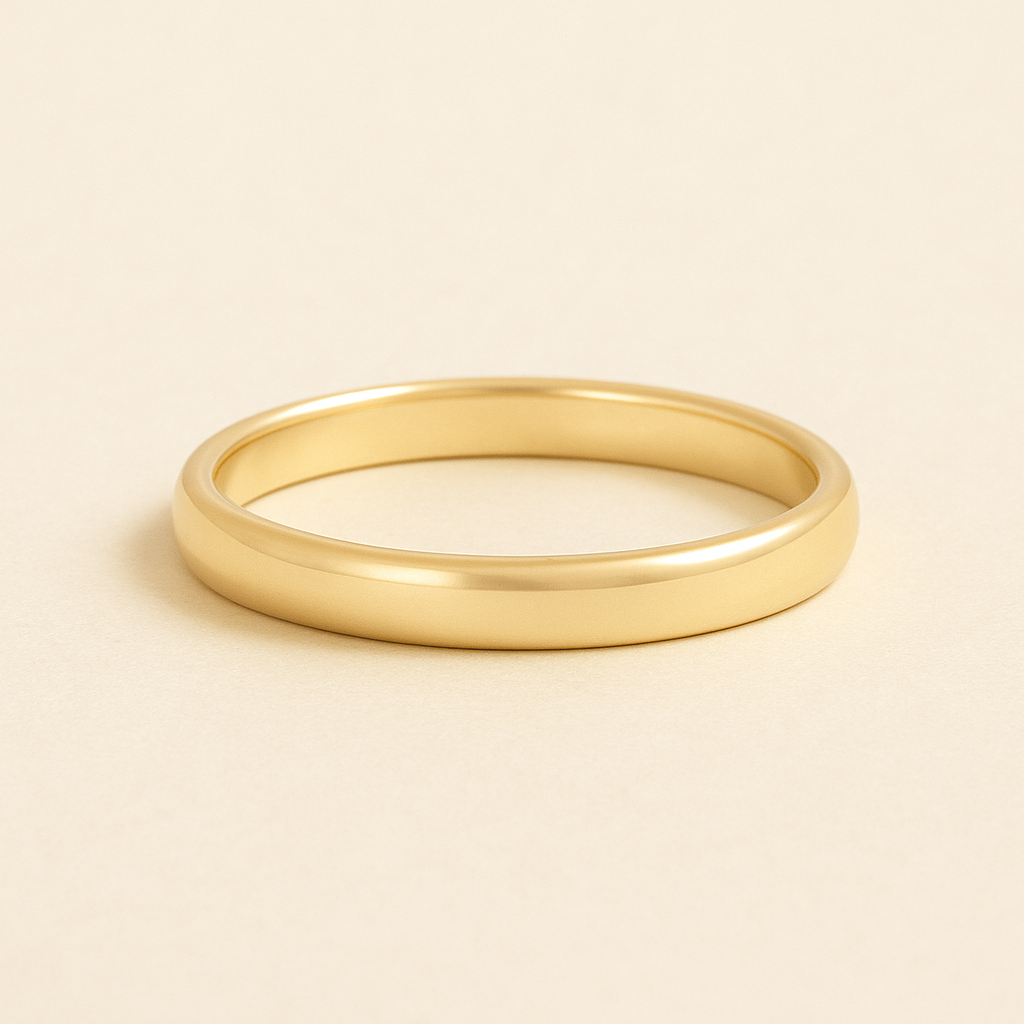Elena – Eleganter Ehering aus 14K Gelbgold, klassisch poliert, schlicht & zeitlos, handgefertigt – auch erhältlich in Platin – nachhaltiger Trauring für Frauen von Labgrownlove