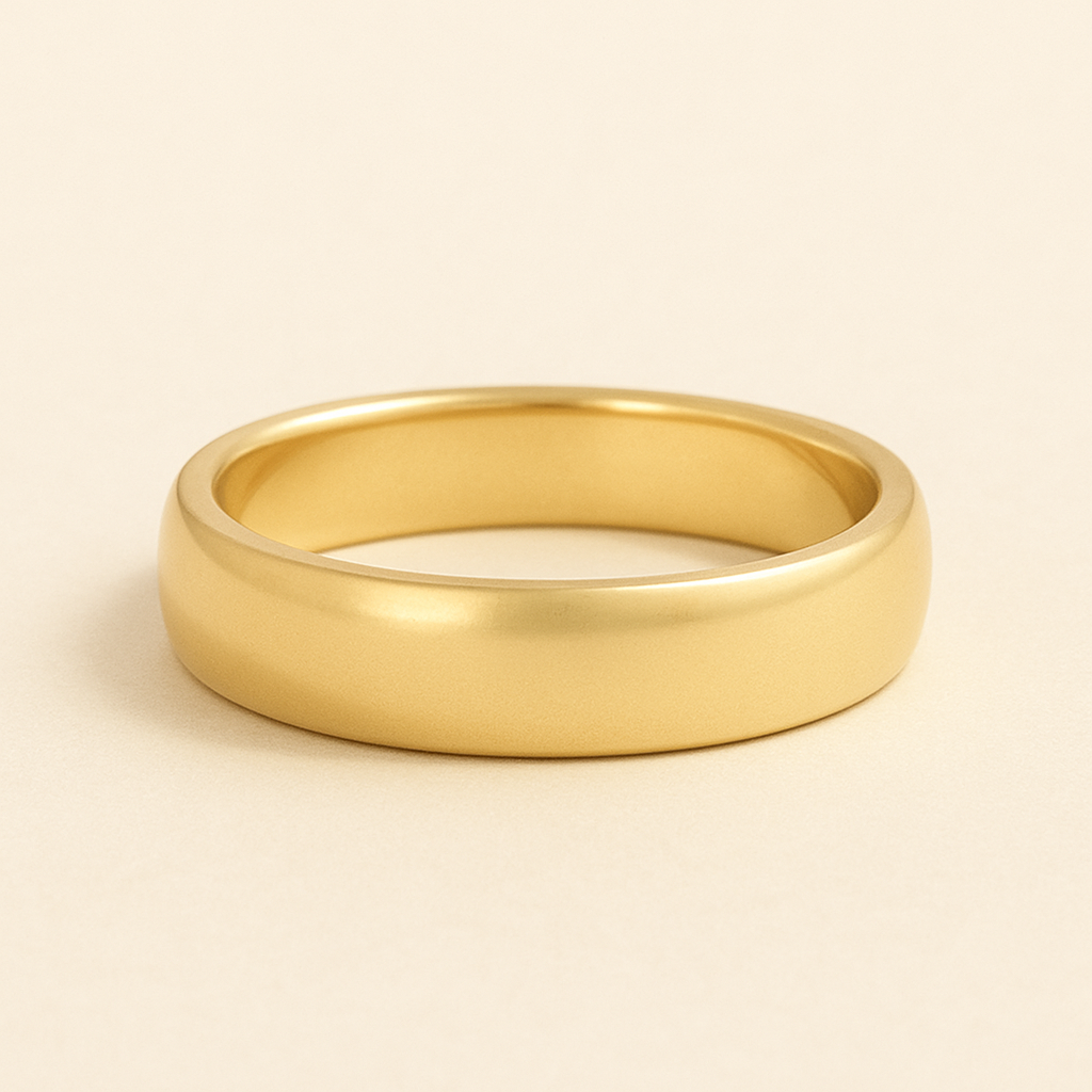 Elena – Eleganter Ehering aus 14K Gelbgold, klassisch poliert, schlicht & zeitlos, handgefertigt – auch erhältlich in Platin – nachhaltiger Trauring für Frauen von Labgrownlove