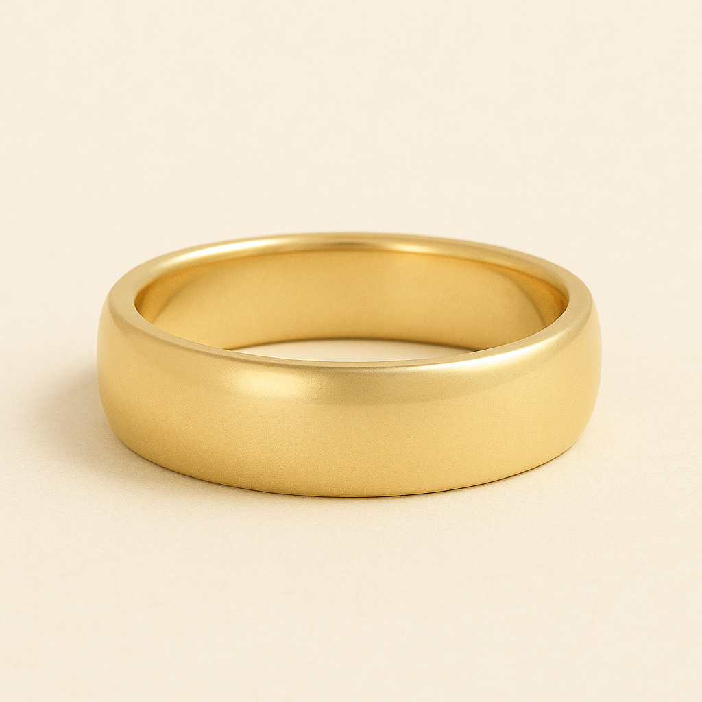 Elena – Eleganter Ehering aus 14K Gelbgold, klassisch poliert, schlicht & zeitlos, handgefertigt – auch erhältlich in Platin – nachhaltiger Trauring für Frauen von Labgrownlove