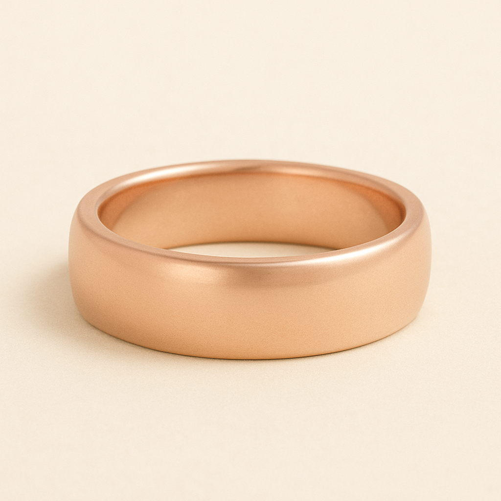 Elena – Eleganter Ehering aus 14K Roségold, klassisch poliert, schlicht & zeitlos, handgefertigt – auch erhältlich in Platin – nachhaltiger Trauring für Frauen von Labgrownlove