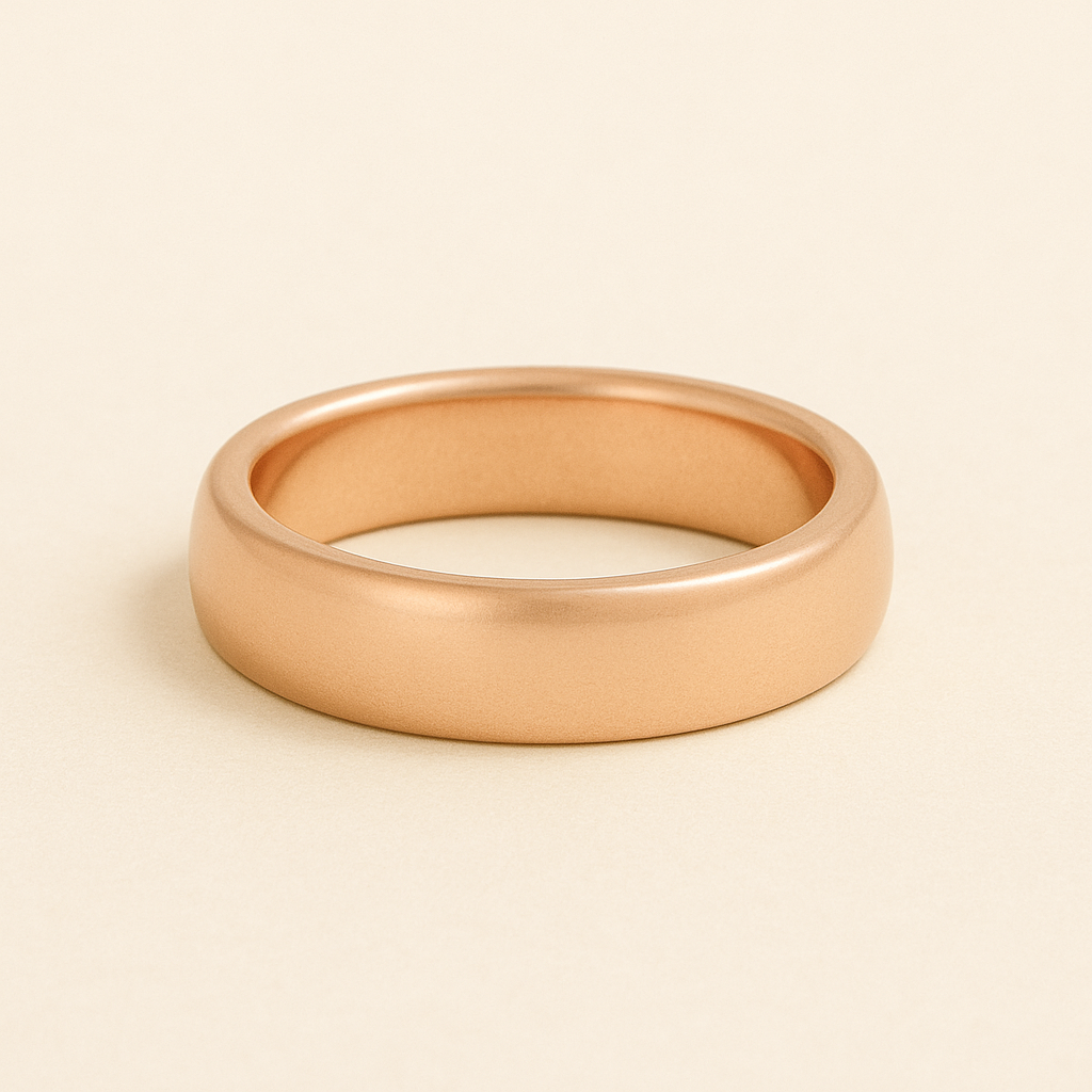 Elena – Eleganter Ehering aus 14K Roségold, klassisch poliert, schlicht & zeitlos, handgefertigt – auch erhältlich in Platin – nachhaltiger Trauring für Frauen von Labgrownlove