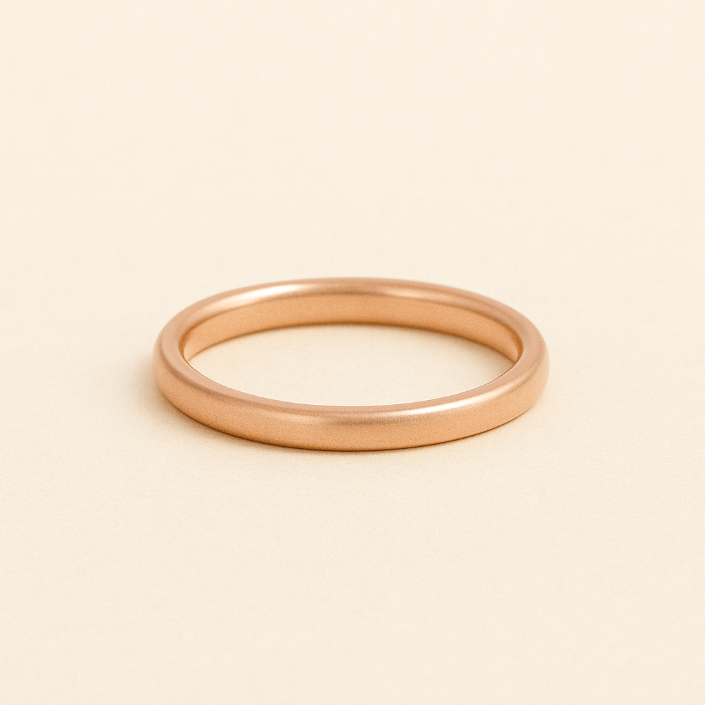 Elena – Eleganter Ehering aus 14K Roségold, klassisch poliert, schlicht & zeitlos, handgefertigt – auch erhältlich in Platin – nachhaltiger Trauring für Frauen von Labgrownlove