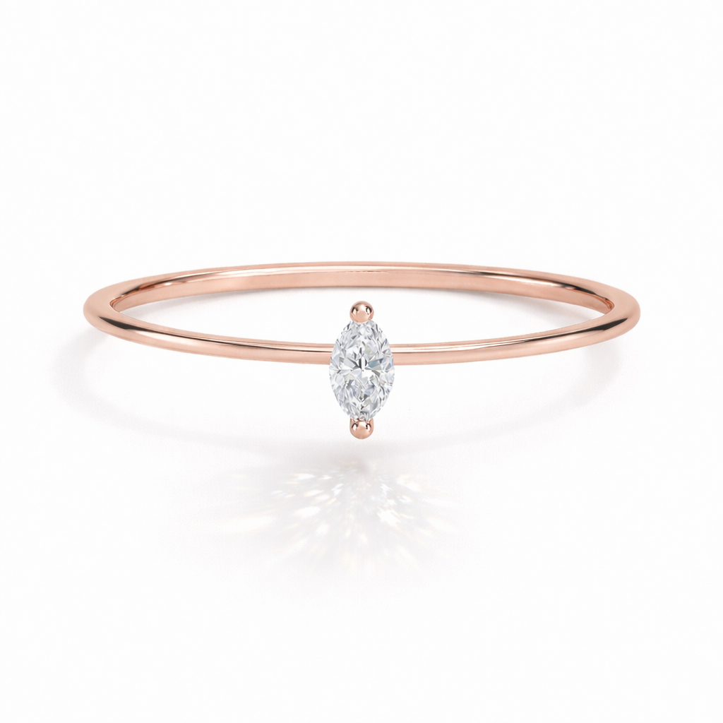 Laura Solitär Verlobungsring aus 14k Roségold mit einem funkelnden, natürlichen Diamanten - handgefertigt & nachhaltig - von Labgrownlove 