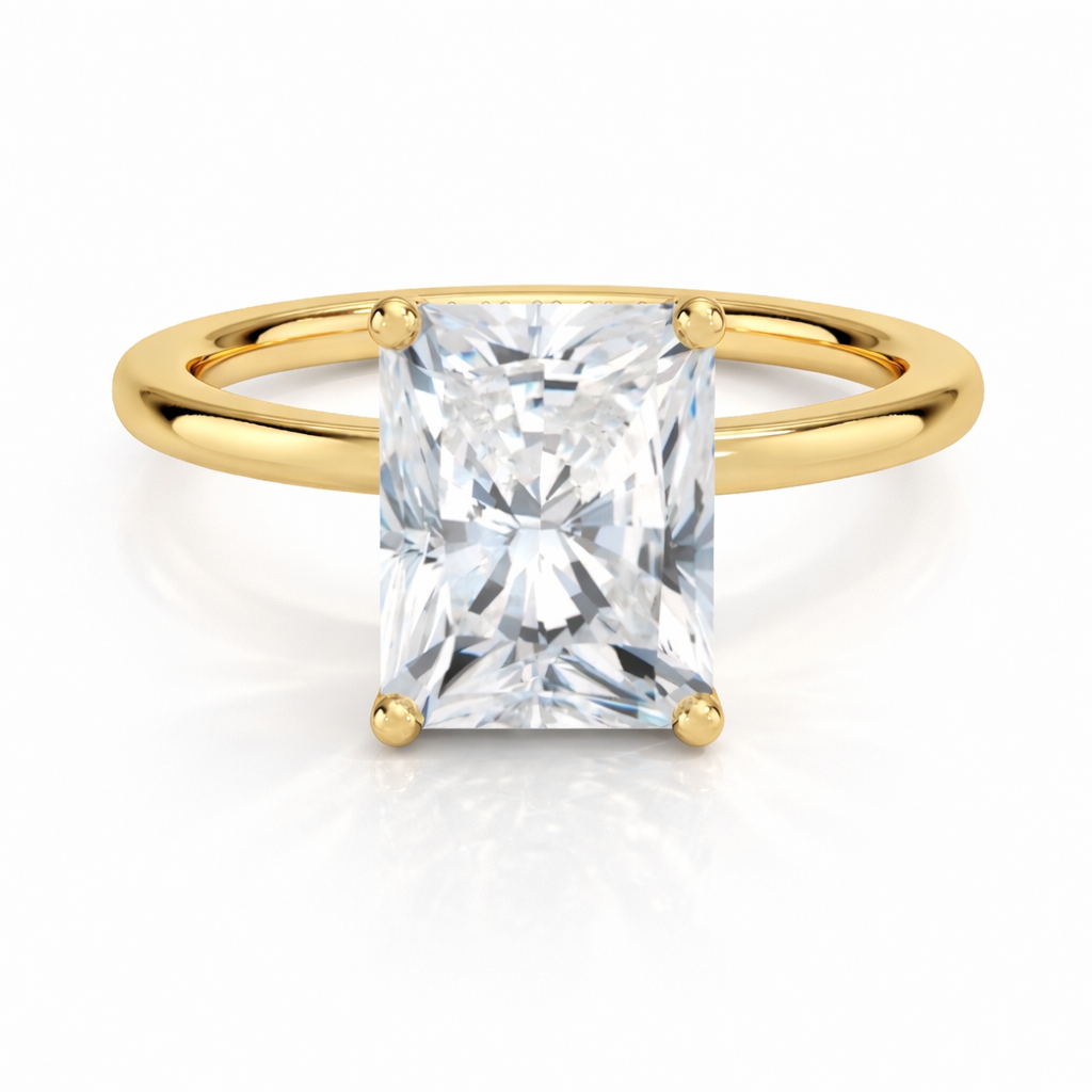Jenny - Radiant Solitär Verlobungsring aus 14k Gelbgold mit einem funkelnden, Laborgezüchteten Diamanten - handgefertigt & nachhaltig - von Labgrownlove 