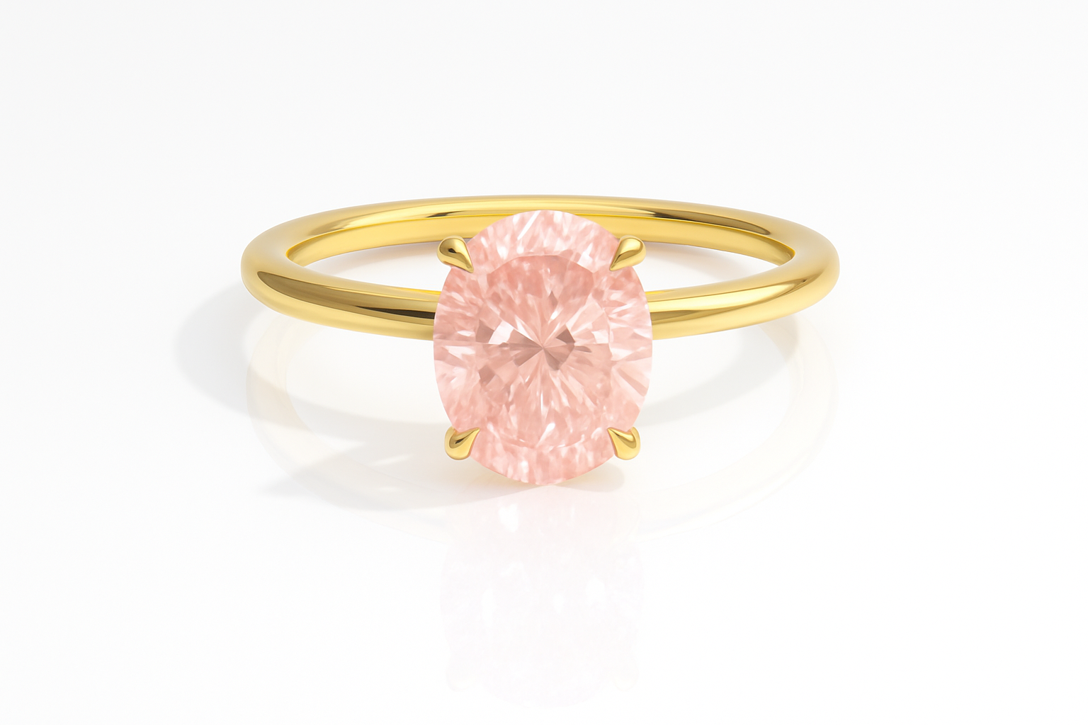 KYRA – Ovaler Solitär, 14K Verlobungsring mit einem laborgezüchteten fancy rosa Diamanten von Labgrownlove