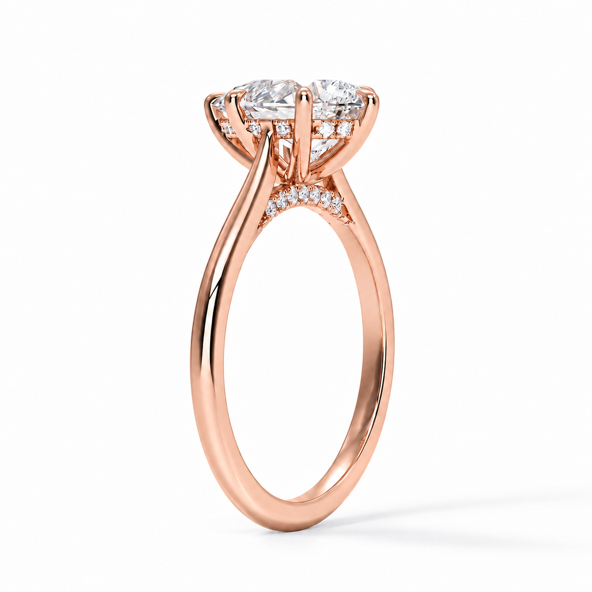 Mara – Tropfen Cathedral mit Hidden Halo Verlobungsring | Labordiamant