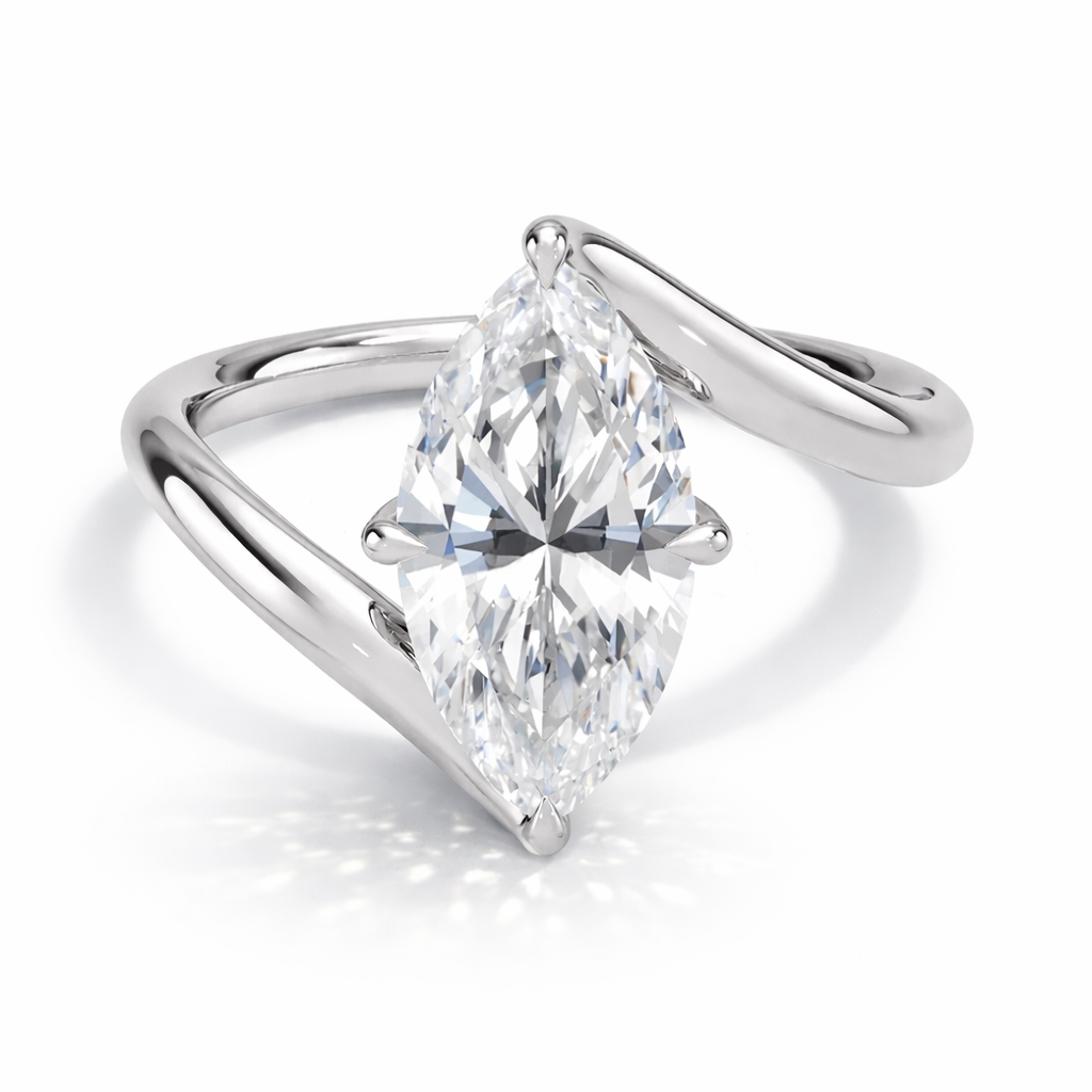 Emmy - Marquise Geschwungen  Solitär Laborgezüchteter Diamant