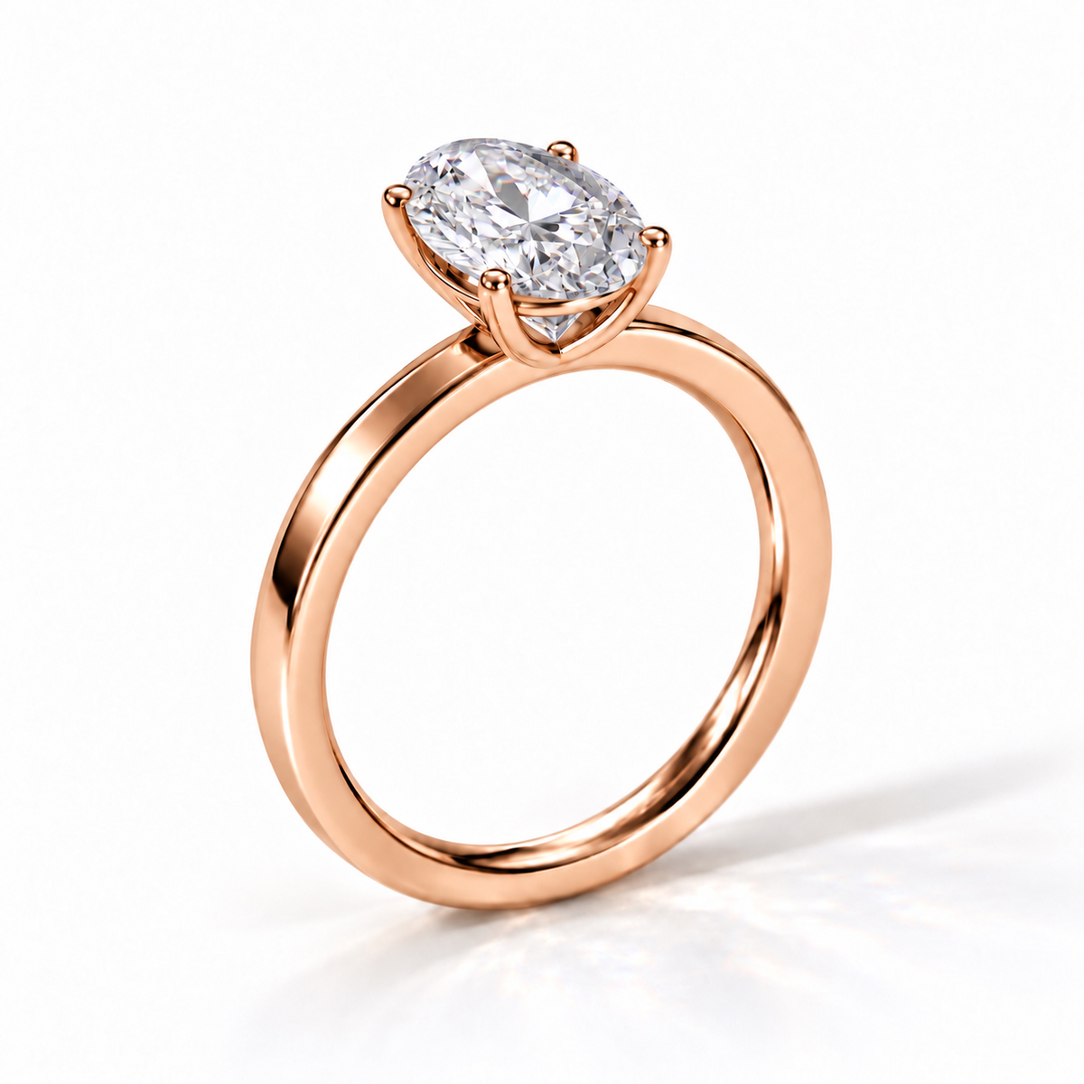 Viki – Oval Klassischer Solitär-Verlobungsring | Labordiamant
