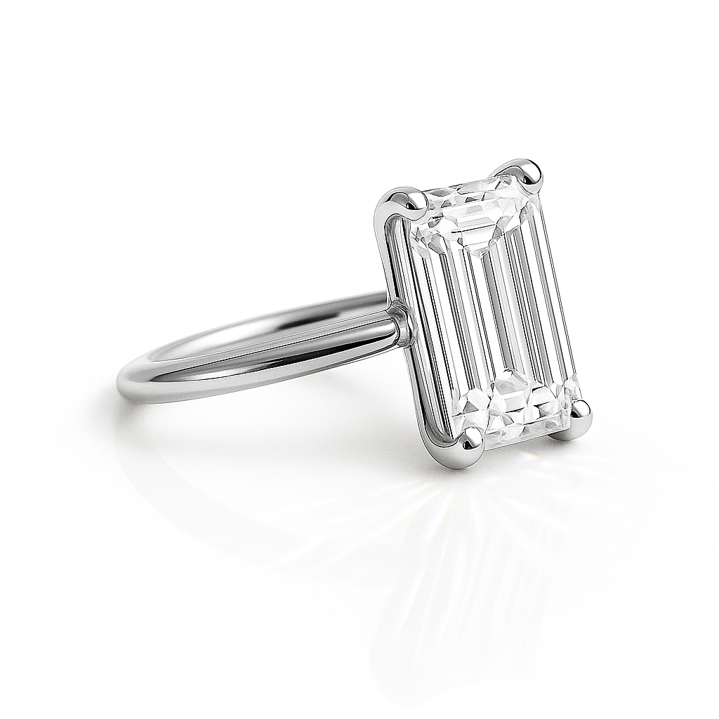 Celina Emerald Solitär Verlobungsring aus 14k Weißgold mit einem funkelnden, laborgezüchteten Diamanten – handgefertigt, nachhaltig, von Labgrownlove