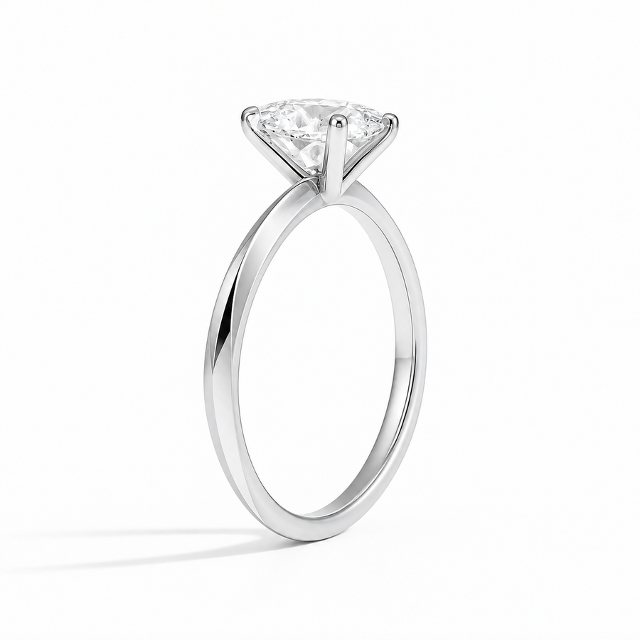 Pamela– Oval Knife Edge Klassischer Solitär-Verlobungsring | Labordiamant