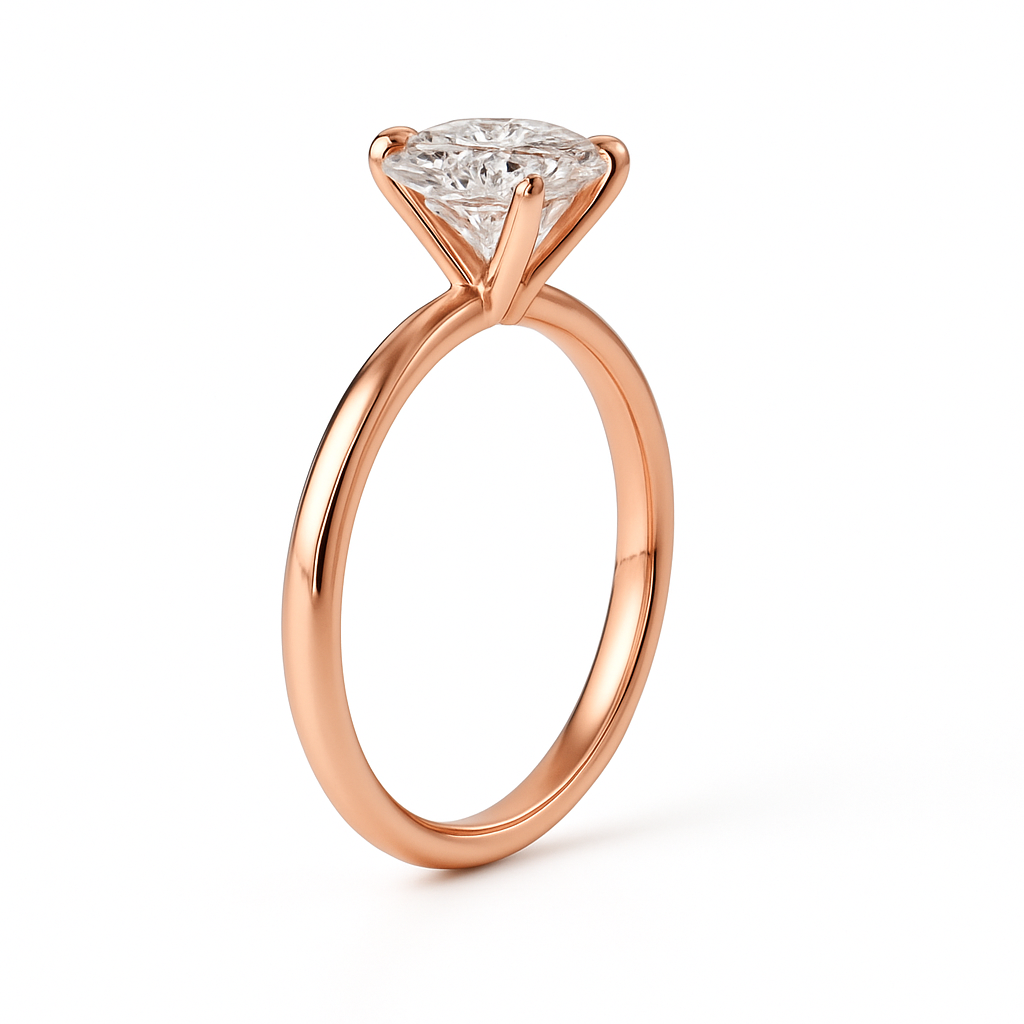 Ida Brilliant Solitär Verlobungsring aus 14k Roségold mit einem funkelnden laborgezüchteten Diamanten – handgefertigt, nachhaltig, von Labgrownlove