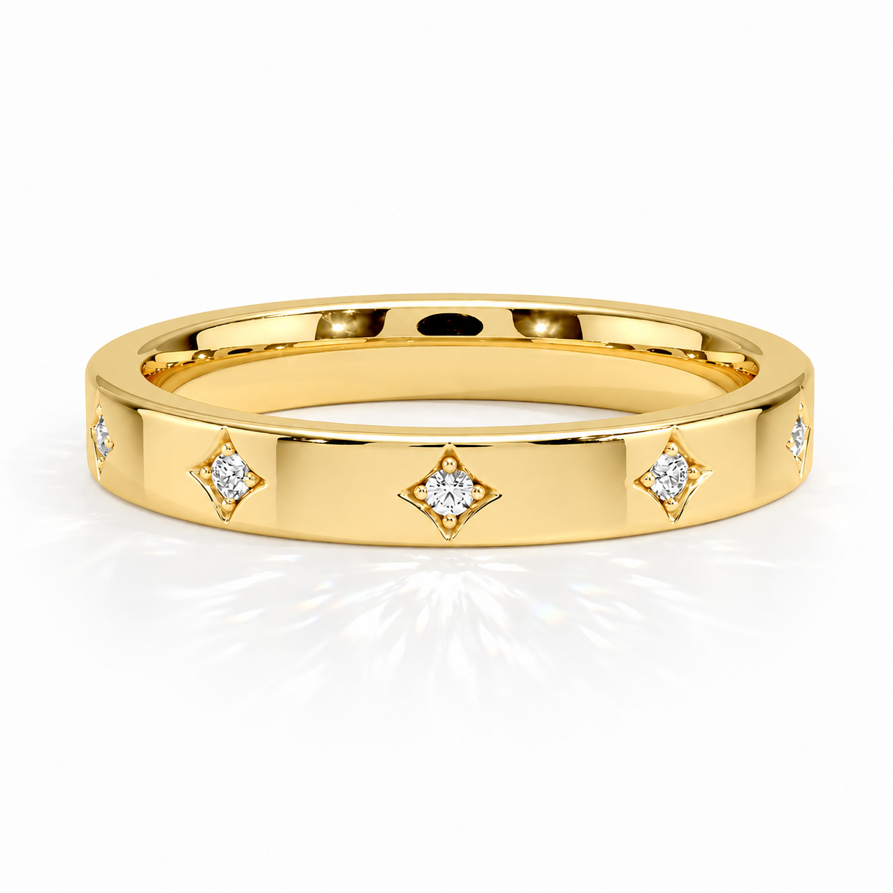 Alba– Eleganter Ehering aus 14K Gelbgold, klassisch poliert, schlicht & zeitlos, handgefertigt 