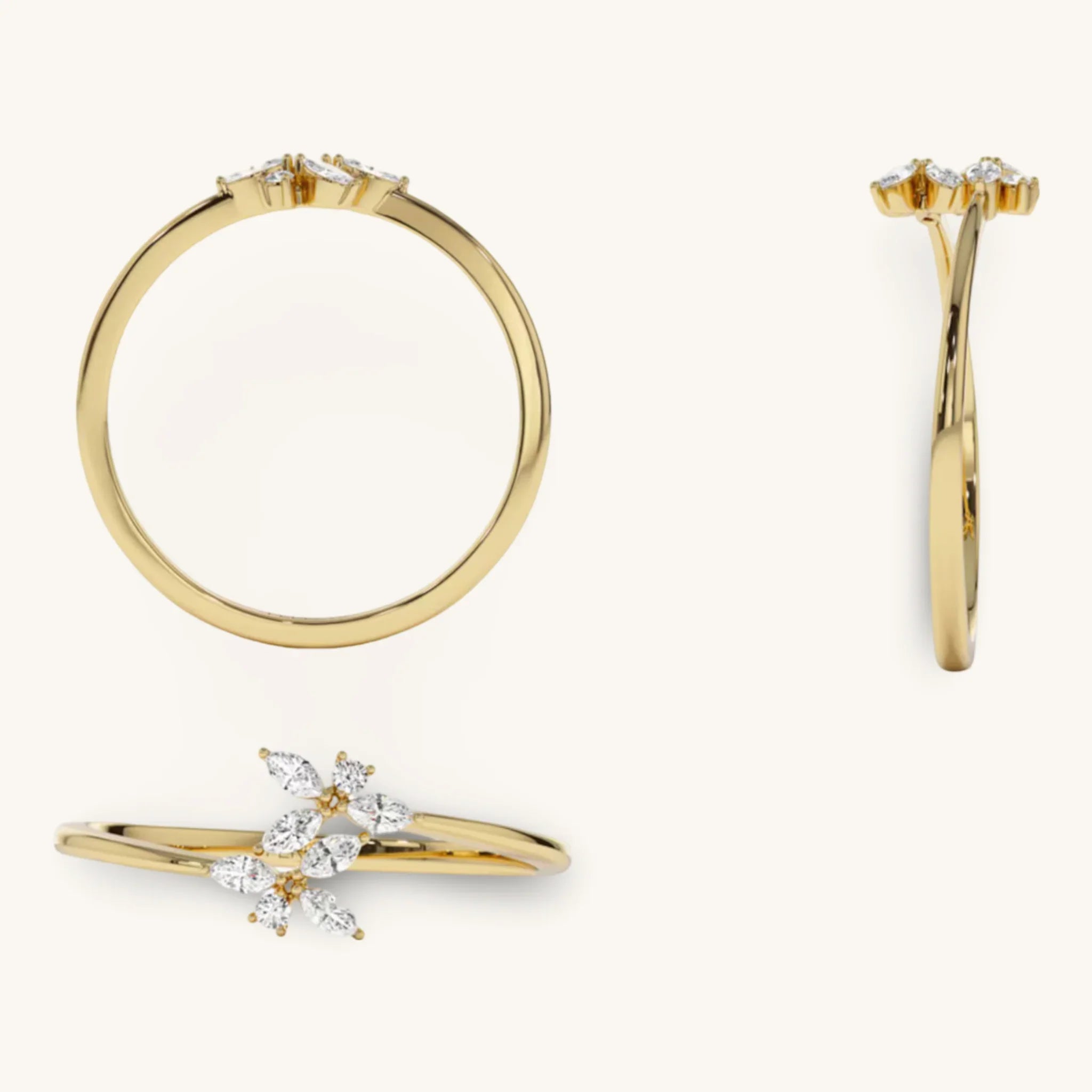 Flower Marquise Verlobungsring | Lab grown Diamant Ringe Lab Diamond Labgrownlove Handgefertigt Jetzt einkaufen gold