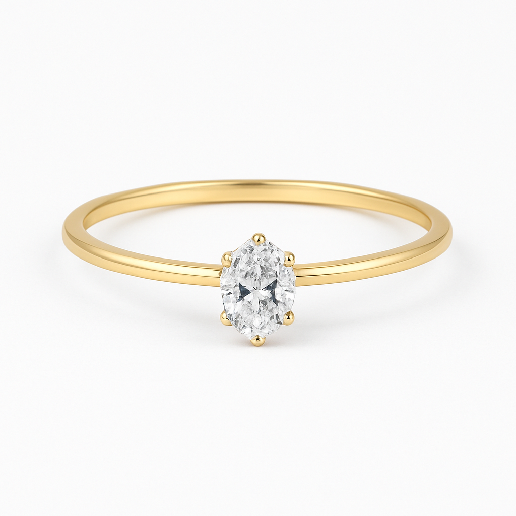 Laura Solitär Marquise Ring – Natürlicher Diamant Verlobungsring Ringe Natural Diamond Labgrownlove Handgefertigt