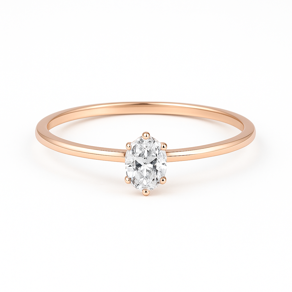 Laura Solitär Marquise Ring – Natürlicher Diamant Verlobungsring Ringe Natural Diamond Labgrownlove Handgefertigt
