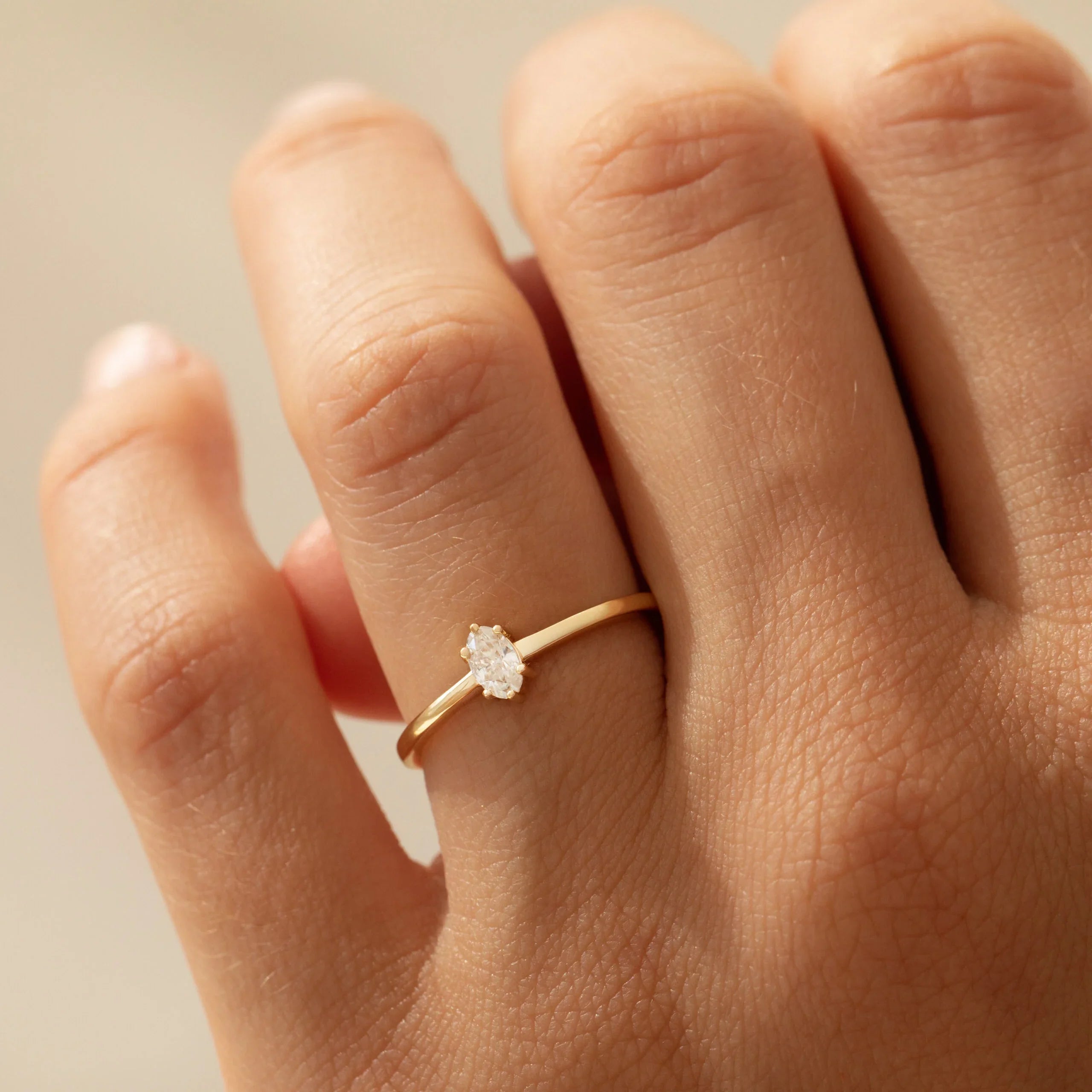 Laura Solitär Marquise Ring – Natürlicher Diamant Verlobungsring Ringe Natural Diamond Labgrownlove Handgefertigt