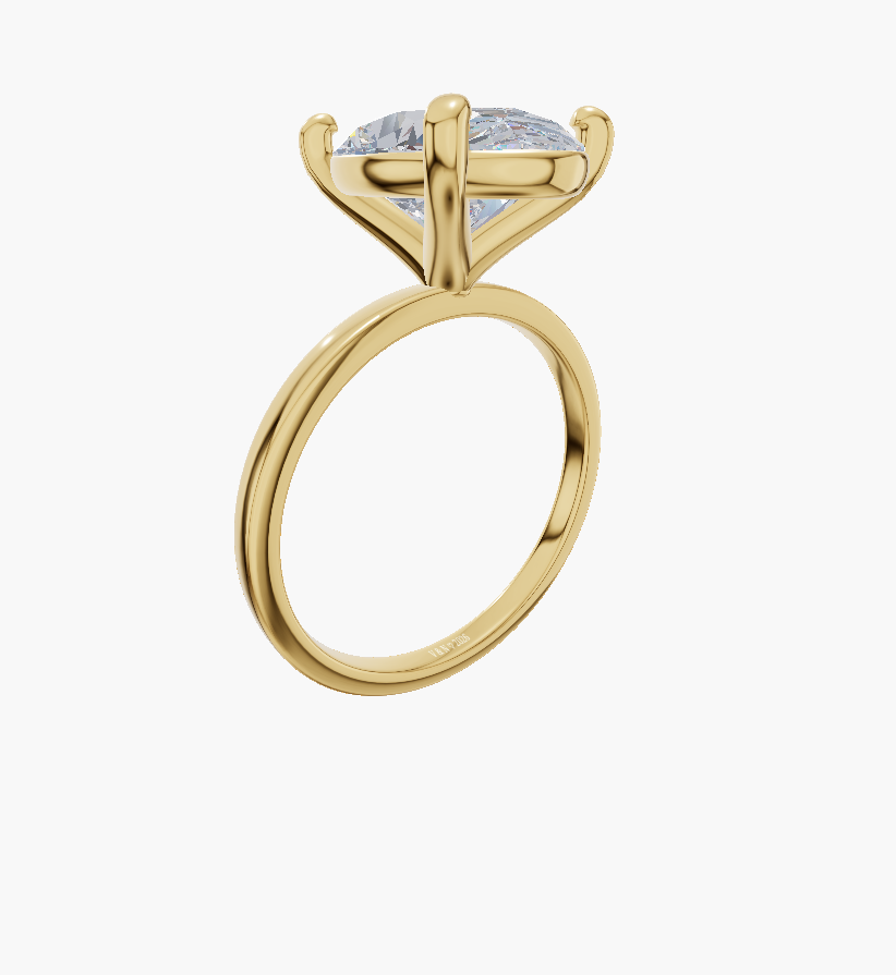 Plain engagement 4 prongs oval diamond 2 carat ring