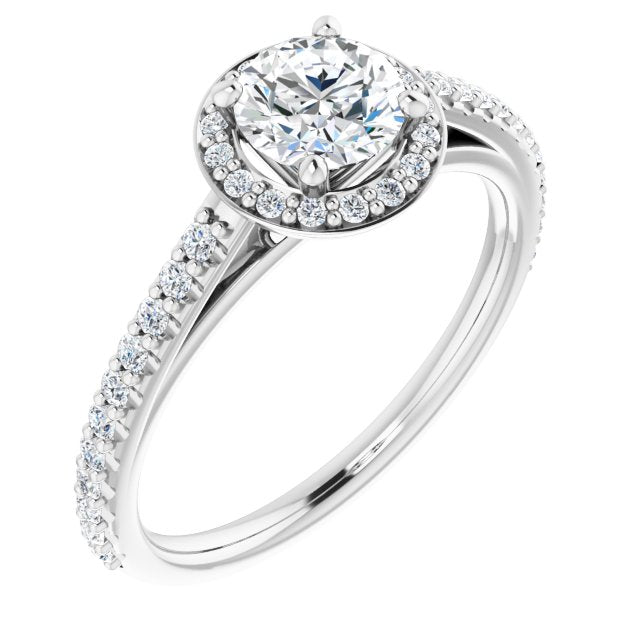 14K White 5.5 mm Round 1/3 CTW Diamond Semi-Set Engagement Ring