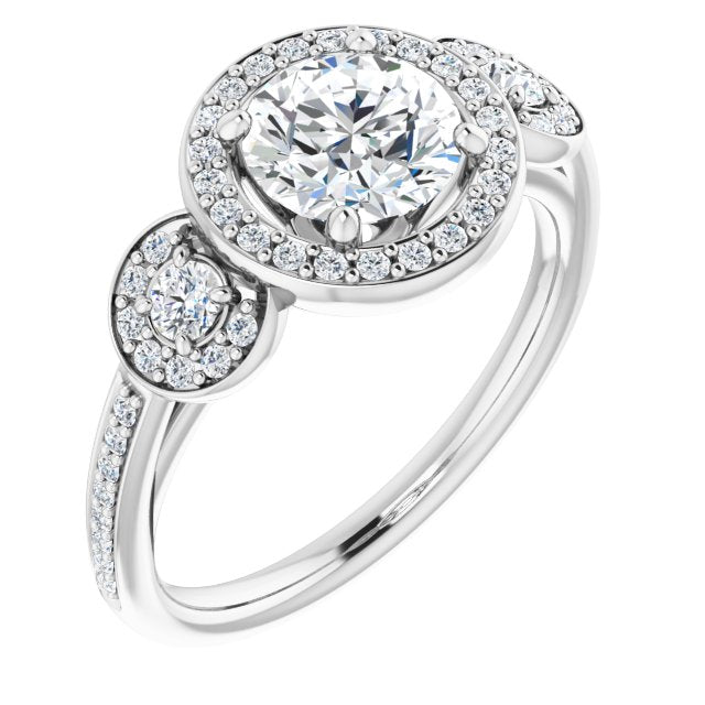 14K White 6.5 mm Round 1/3 CTW Diamond Semi-Set Engagement Ring