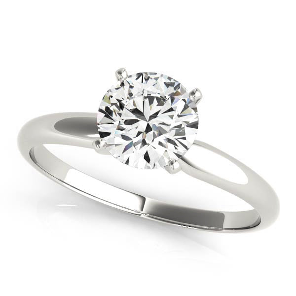 14K White Gold Solitaire Round Engagement Rings